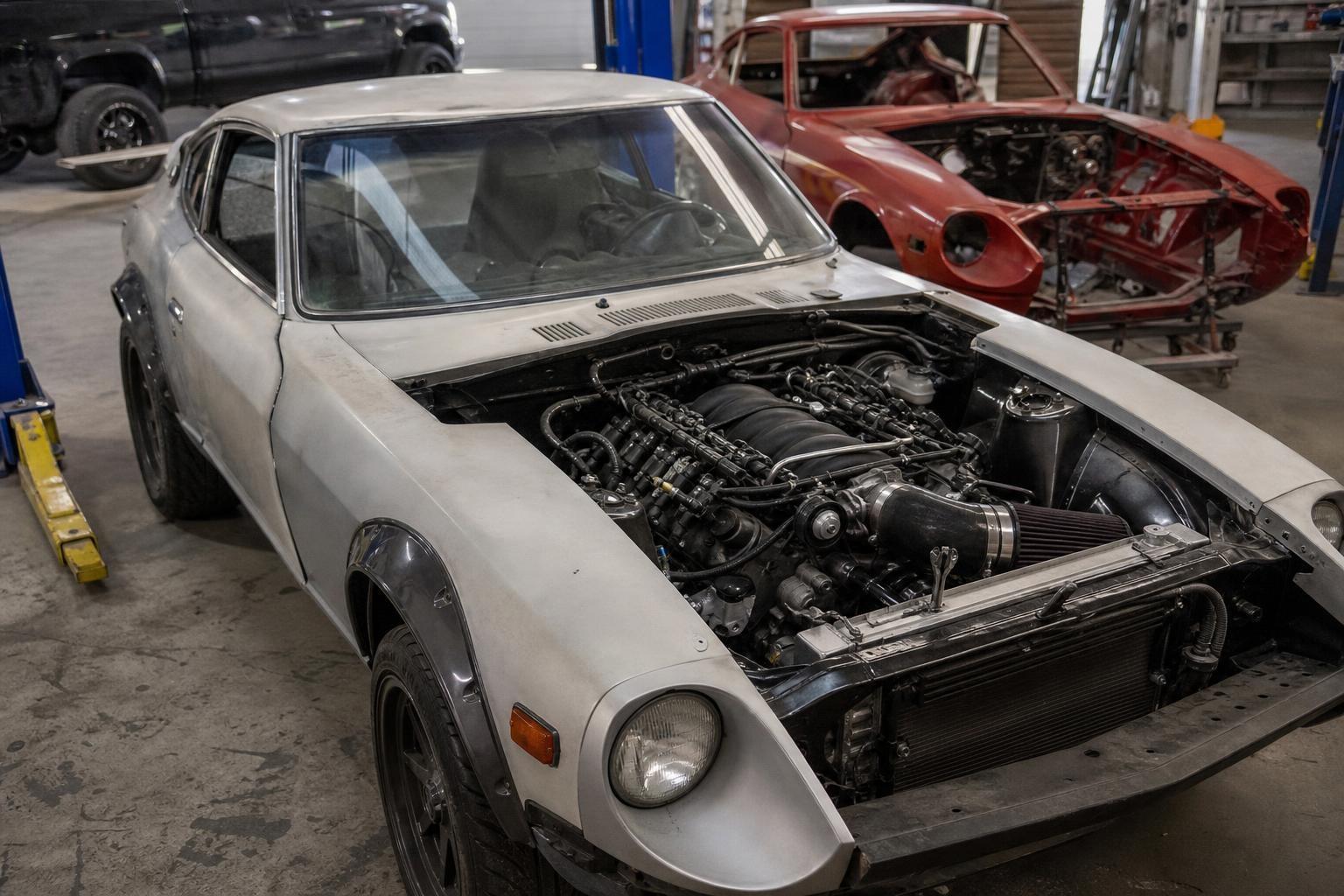 Un taller de Monterrey metió el V8 de un Mustang en un Datsun setentero : el video no deja dormir a los puristas